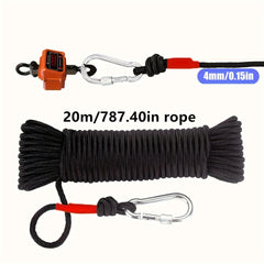 4pcs Fishing Magnet Kit - Outdoor Salvage Set With 65ft Rope, Gloves & Carabiner