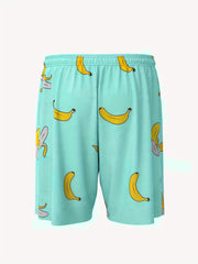 Men's Banana Print Loose Shorts Quick Drying Pants