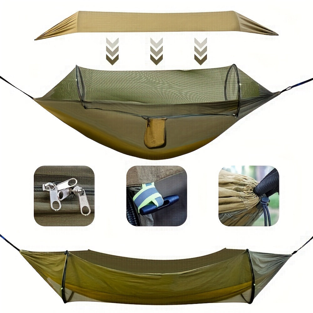 3-in-1 Hammock With Mosquito Net & Sun Shelter Waterproof Double Sleeping Campin