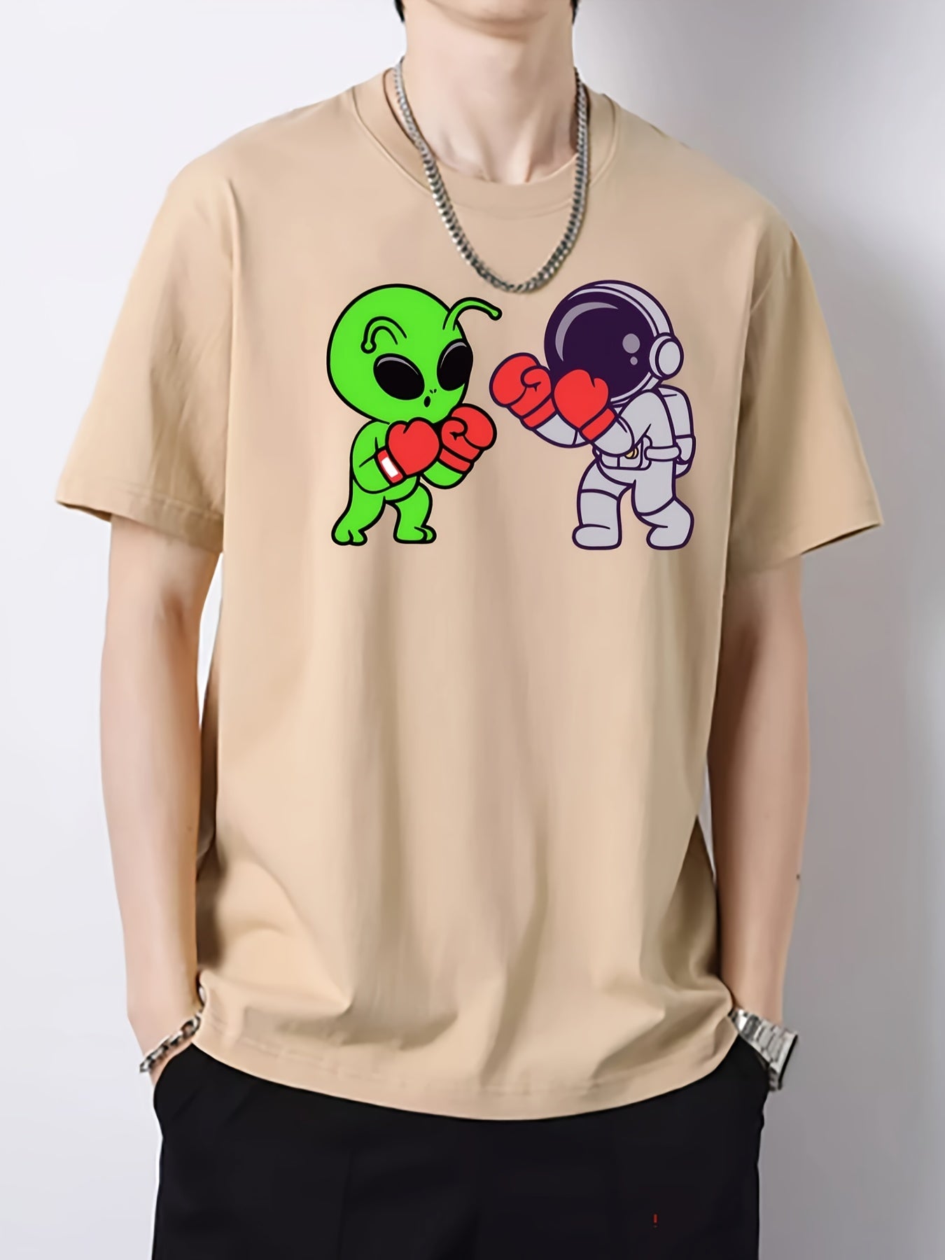 Creative Graphic Pattern Men's Cotton Active T-shirt