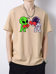 Creative Graphic Pattern Men's Cotton Active T-shirt