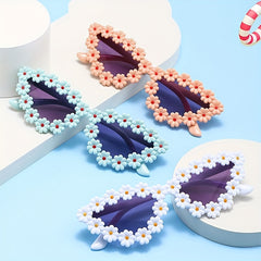 Y2K Flower Frame Sunglasses UV Protection for Girls