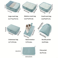 7pcs Clear Luggage Packing Organizer Lightweight Handheld Packing Cubes