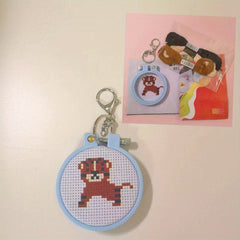 Cartoon Cross Stitch Key Ring Kit for Bag Decoration