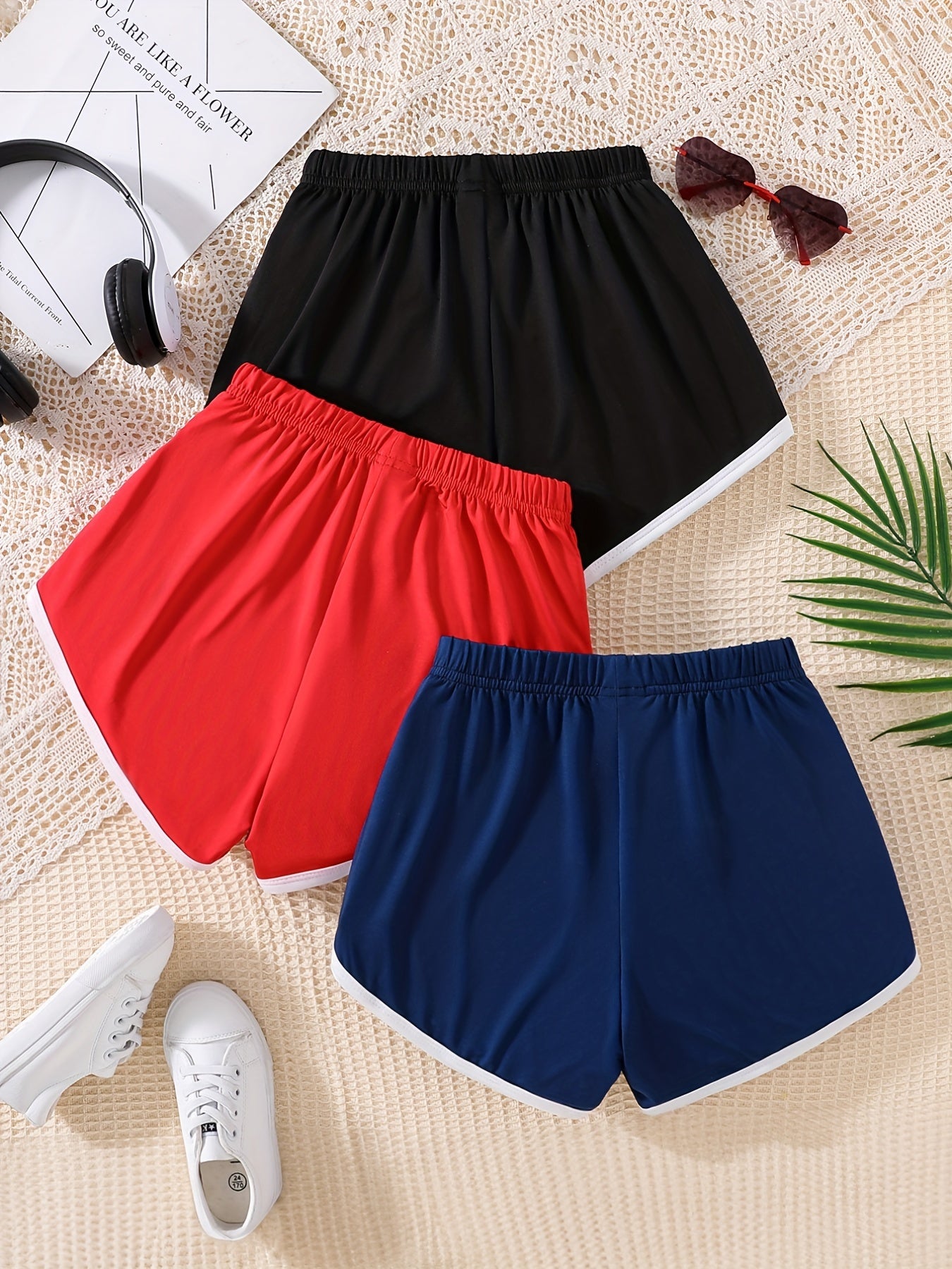 3pcs Girls Quick-Drying Shorts for Summer Outdoor