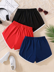 3pcs Girls Quick-Drying Shorts for Summer Outdoor