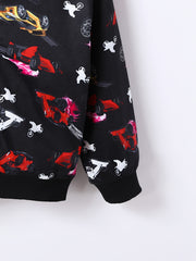 Boy's Anime Vehicle 2pcs Jacket and Sweatpants Set for Spring Fall
