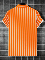 Men's Striped Print Casual Shirt for Summer