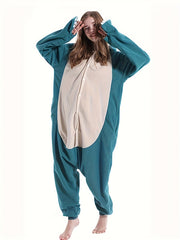 Halloween Lounge Jumpsuit 3D Ears Hooded Button Up Costume