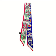 Vintage Pattern Silk Neckerchief Hair Ribbon Handbag Wrap