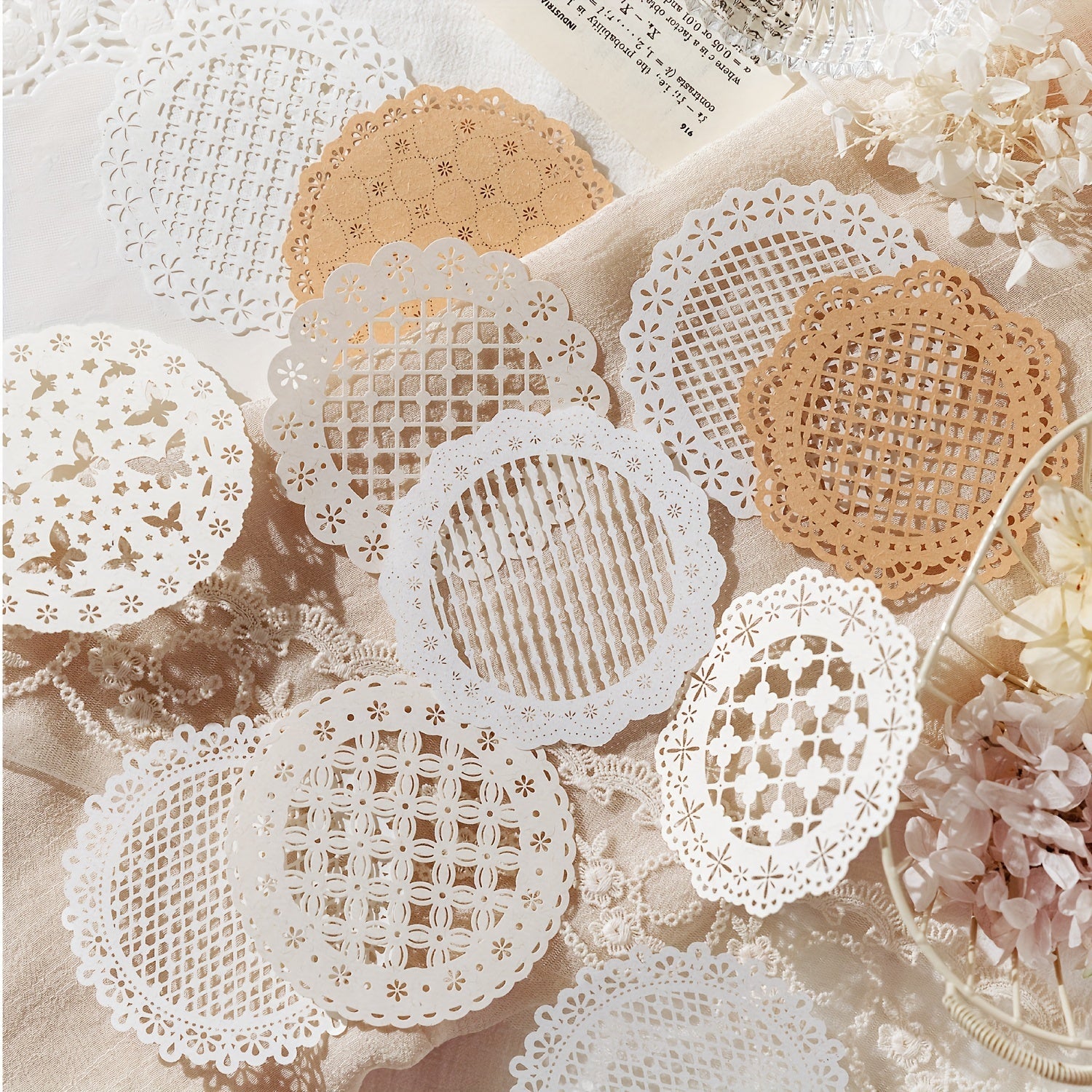 10 Sheets Vintage Lace Hollow Out Scrapbook Paper Non sticky Note Card