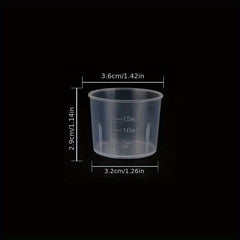 20pcs Plastic Measuring Cup Graduated Cup, Small & Transparent, 10-200ml