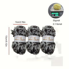 3pcs Soft Thick Mink Fur Faux Fur Eyelash Yarn 50g X 3
