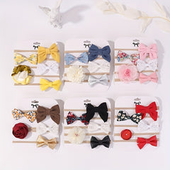 5-Piece Floral Bow Headband Set for Infant & Baby Girls