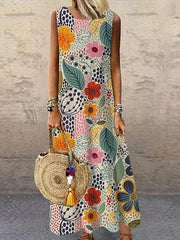 Floral Print Maxi Tank Dress