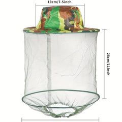 Camouflage Mosquito Repellent Hat for Fishing Outdoor Activities