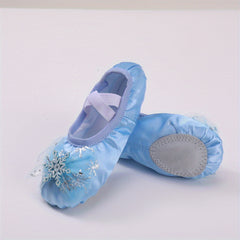 Soft Bottom Ballet Dancing Shoes for Girls with Snow Flask Decor