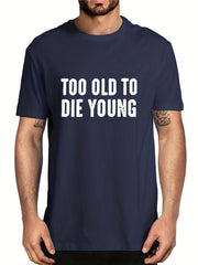 Men's Breathable Letter Print T Shirt for Summer