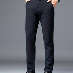 Men's Straight Fit Business Pants Flat Front Trousers