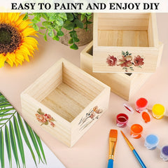1pc Small Flat Wooden Box DIY Process Storage Box Collectibles