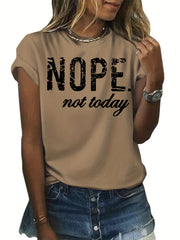 Letter Graphic Breathable Sports T-shirt Round Neck Alphabet Workout Top