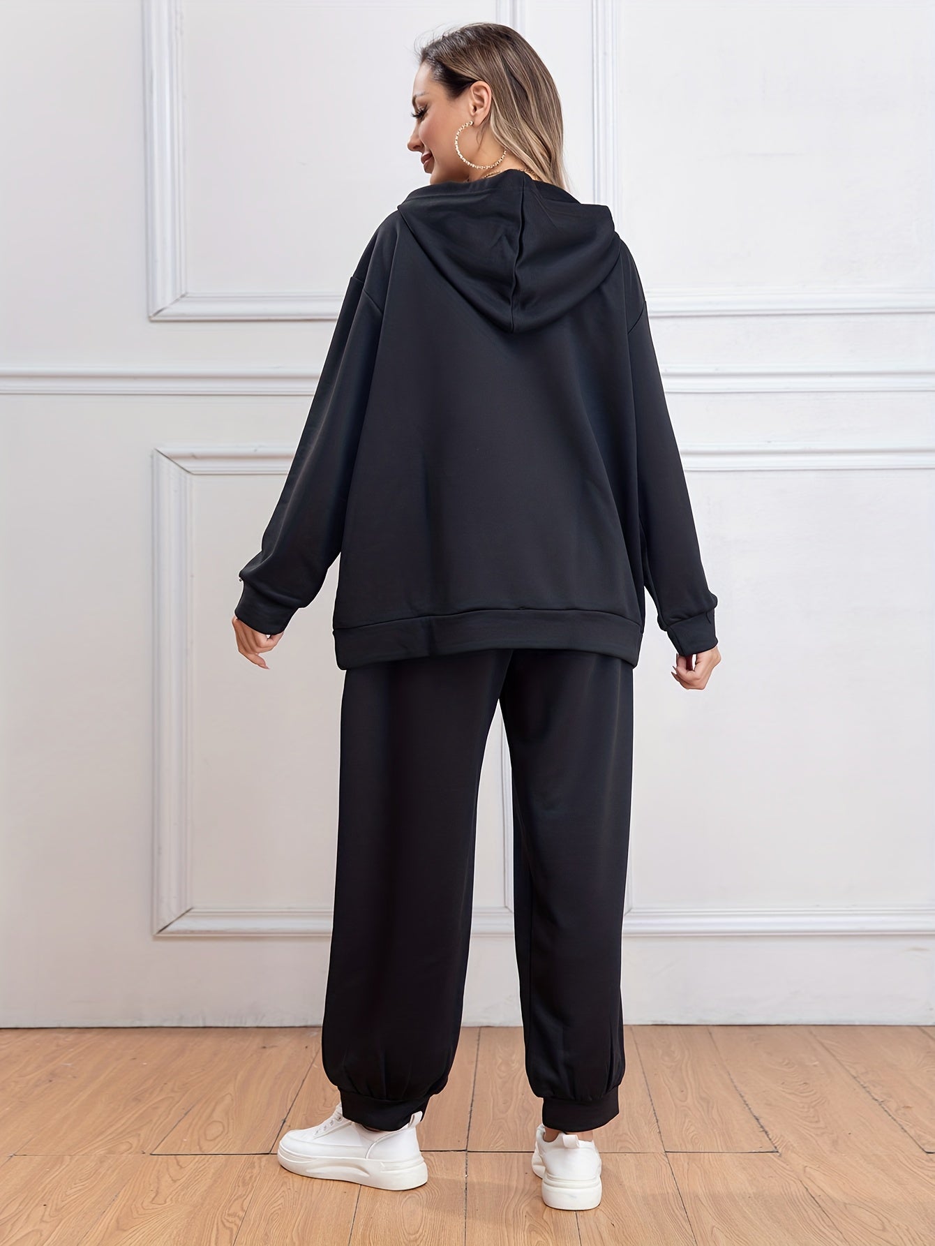 Y2K Outfits Set Women's Plus Letter Print Hoodie & Joggers