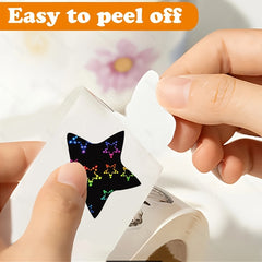 500pcs Cartoon Star Sticker Roll Waterproof DIY Decor for Luggage Guitar Mug