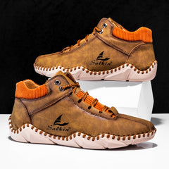 Men's PU Leather Boots Casual Walking Shoes