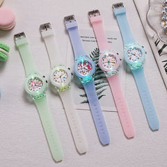 Girls Unicorn Quartz Watch With Silicone Band Gift For Kids
