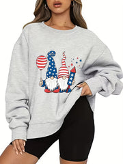 Santa Claus Print Crew Neck Sweatshirt