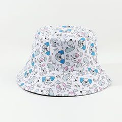 Dog Print Bucket Hat Lightweight Summer Sun Visor Cap