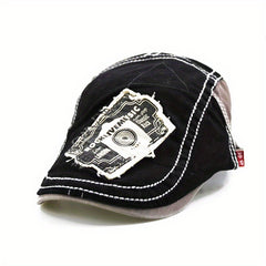 Vintage Patched Retro Peaked Cap for Men