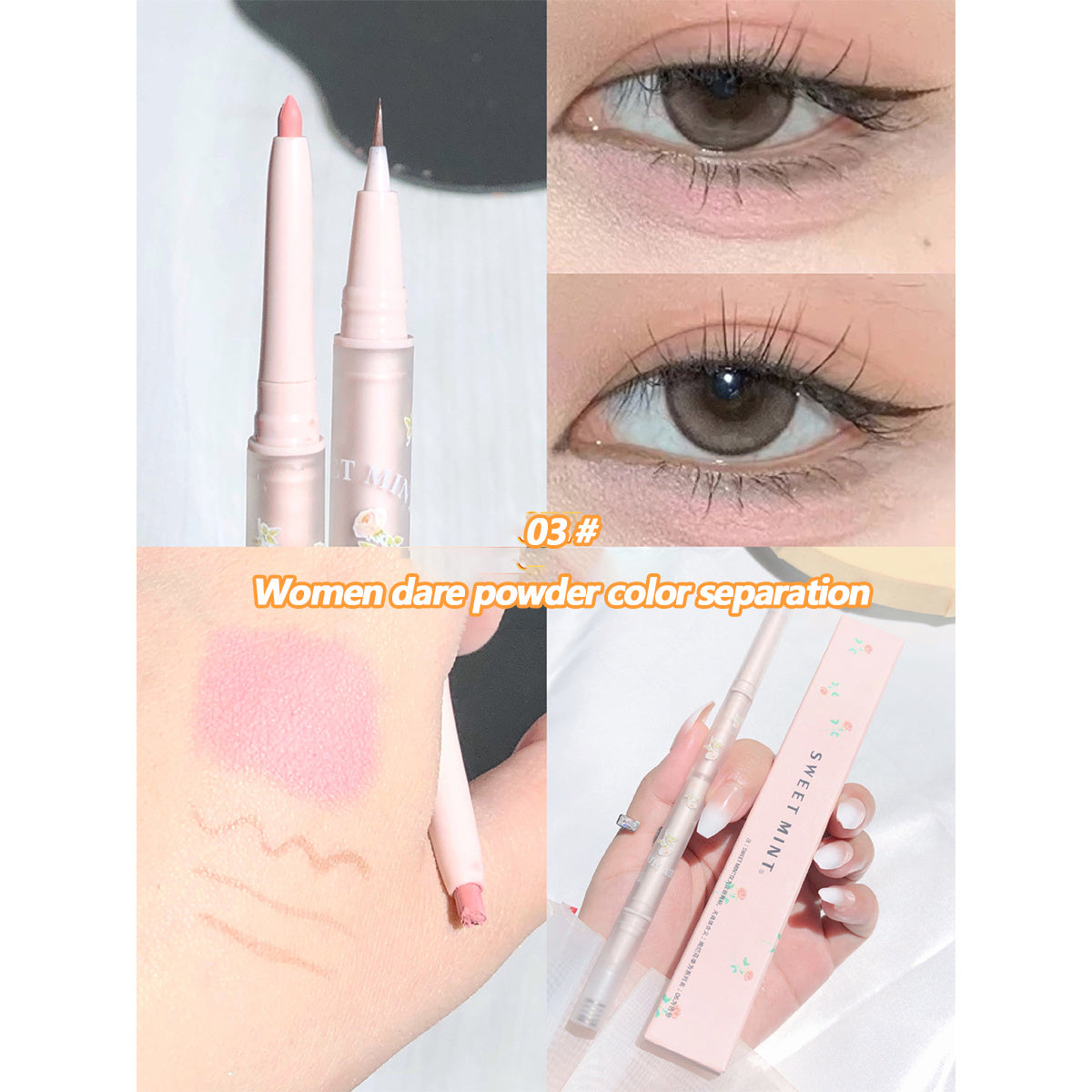 Dual Ended Eyeliner Pen Matte Pearly Highlight Glitter Stick