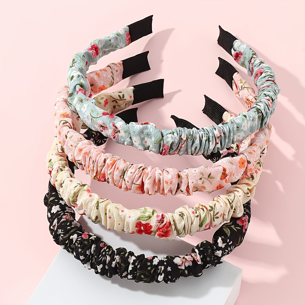 4pcs Sweet Floral Hair Hoop Headwear for Baby Girls