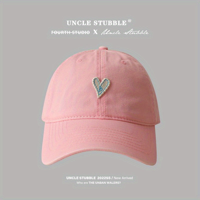Heart Label Patch Baseball Cap Adjustable Couple Dad Hats Unisex Sun Hats