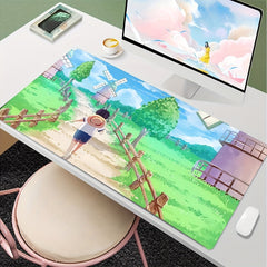 Green Grassland Mouse Pad Soft Anti Slip Desktop Mat for Gaming Office Laptop