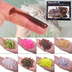 20pcs Soft Fishing Worms 0.8g Artificial Bait Swimbaits for Carp Bass
