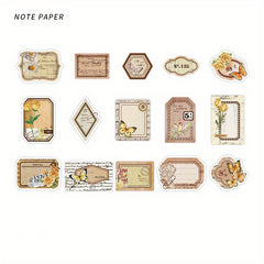 Vintage Flower Message Card Cowhide Notes 45 Sheets Boxed