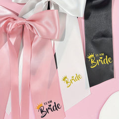 Pink Bridal Bow Hair Clip Ribbon Bride Hair Accessory