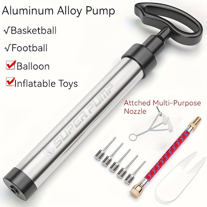 Portable Basketball Pump with Hose & Needle Ball Inflator