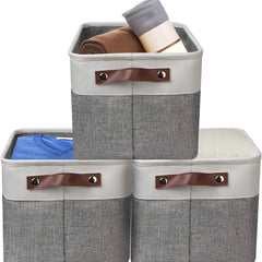 3pcs Fabric Storage Bins for Baby Supplies and Toys