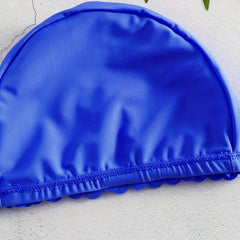 Royal Faux Pearl Flower Swim Hat Stretchy Cap Women's Swimwear