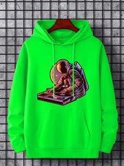 Anime Astronaut DJ Print Hoodie - Men's Graphic Pullover Hoodie
