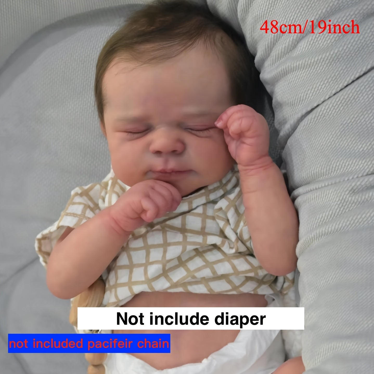 19 Inch Reborn Baby Doll Full Vinyl with Visible Veins Playful Bath Toy