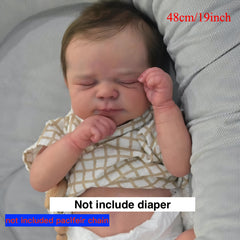 19 Inch Reborn Baby Doll Full Vinyl with Visible Veins Playful Bath Toy