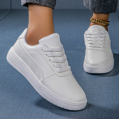 Solid Flat Sports Sneakers Slip resistant Sport Shoes For Leisure