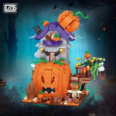 Halloween Pumpkin House Building Brick Toy Spooky Room Decor