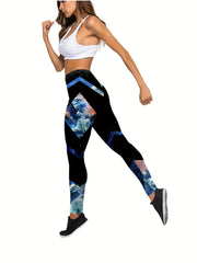 Animal & Ombre Print Racer Back Tank Top & Leggings Yoga Outfit Set