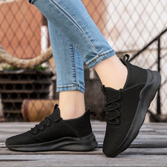 Soft Thick Sole Mesh Breathable Flying Woven Shoes