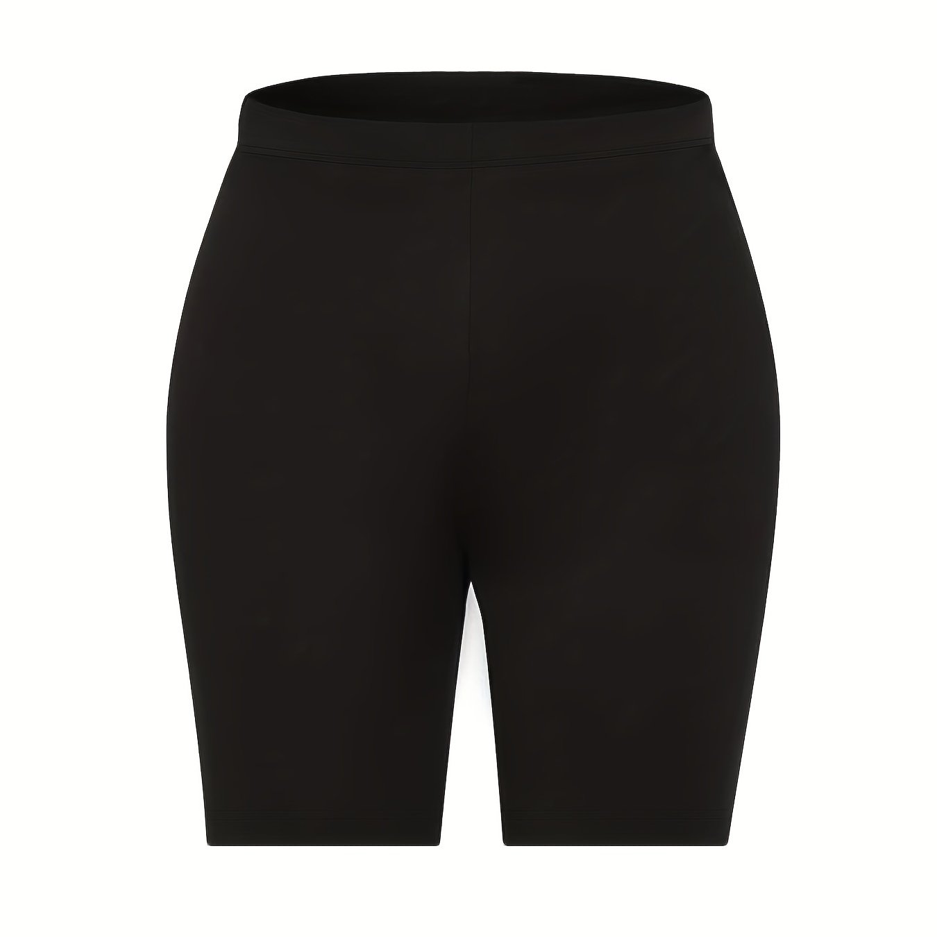 Casual Shorts Women's Plus Solid Elastic Waist High Stretch